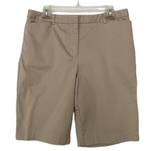 Liz Claiborne Jackie Bermuda Shorts Tan Classic Style Mid Rise Size 10